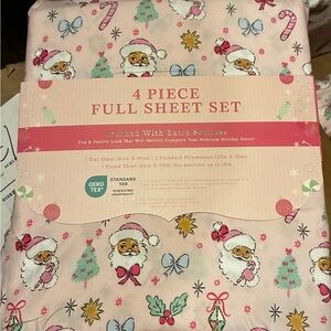 Envogue Pink Holiday Santa Full Sheet Set